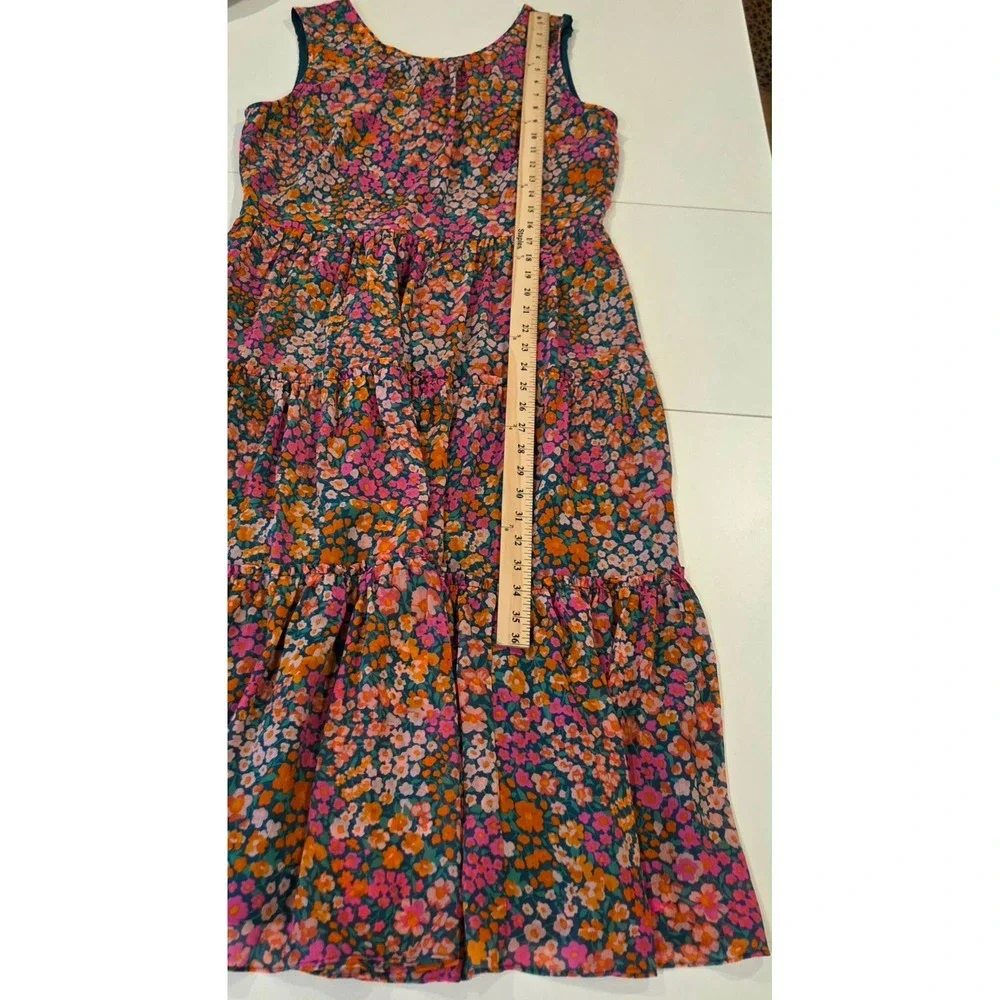 J.Crew Womens Floral Tiered Midi Dress in Micro Meadow Print Size Medium - Picture 13 of 13